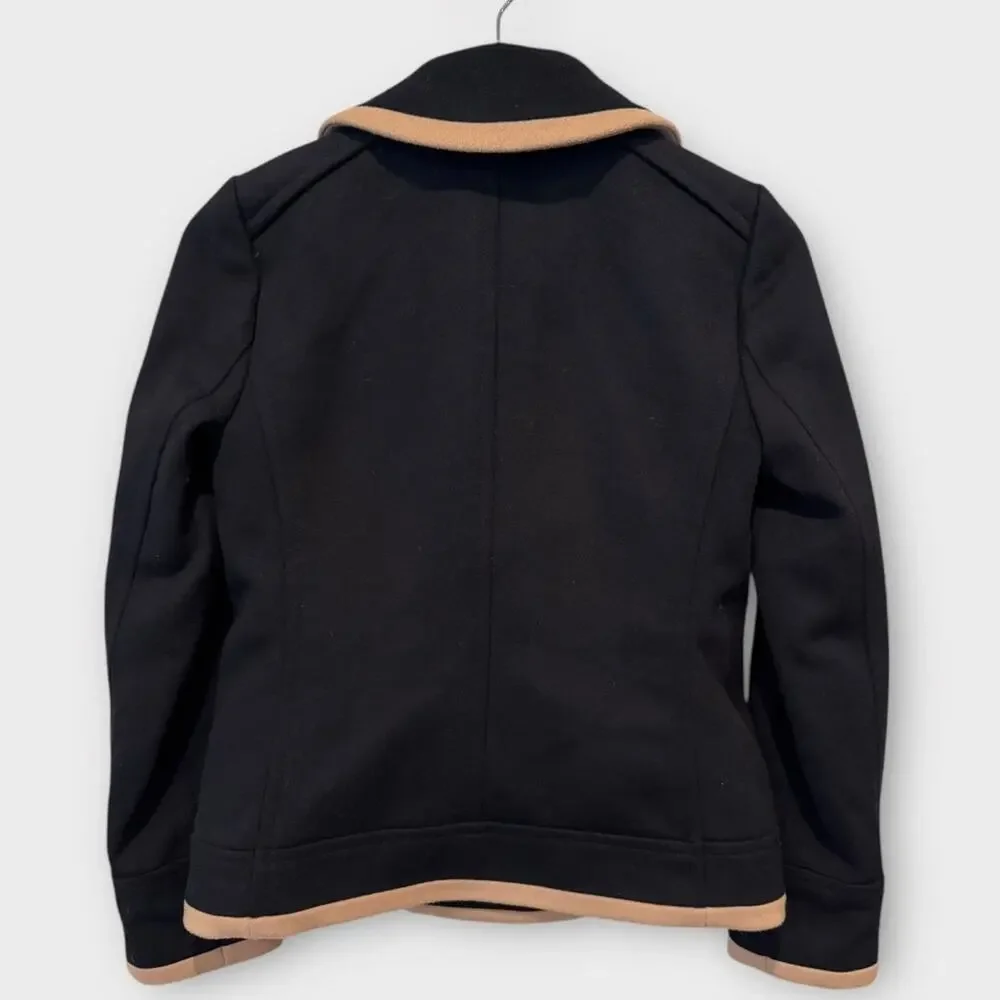 J. Crew Peacoat Wool by Nello Gori black tan Size 00